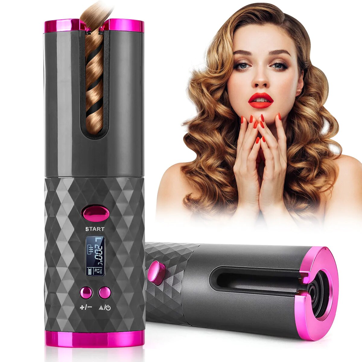 GlowCurl Pro™ – Rizador Automático para Rizos Perfectos en Segundos