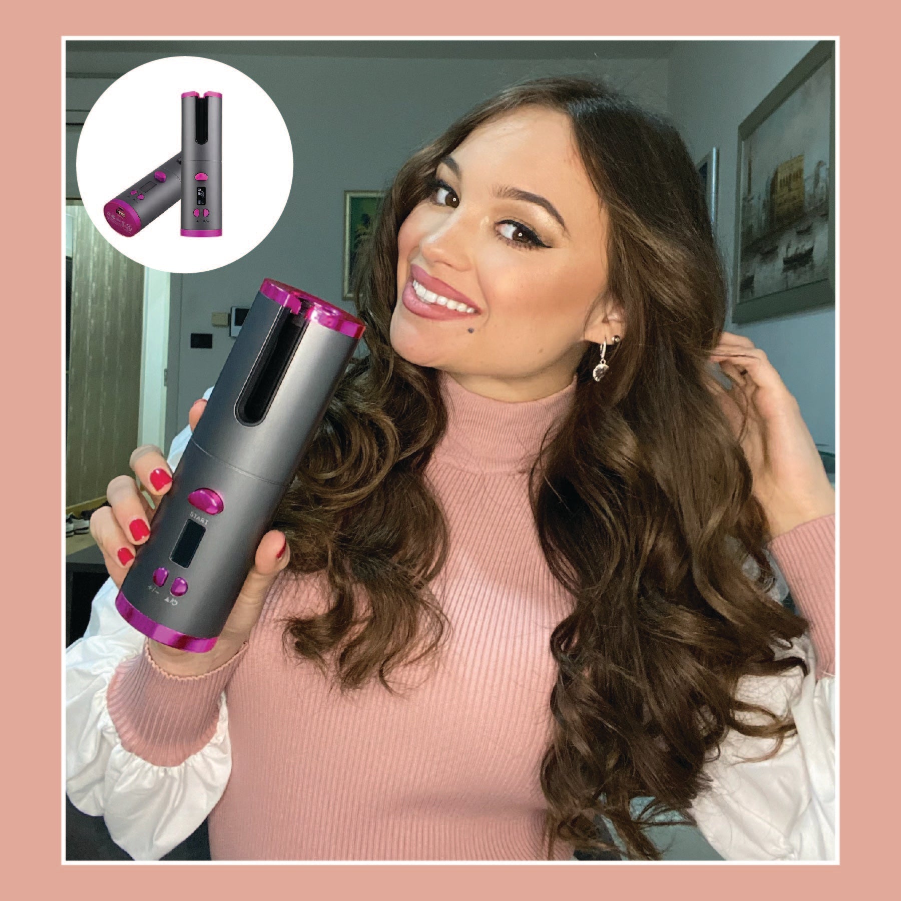 GlowCurl Pro™ – Rizador Automático para Rizos Perfectos en Segundos